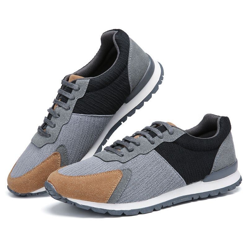 Herre Colorblock Mesh Splejsning Åndbar Sports Casual Forrest Sneakers