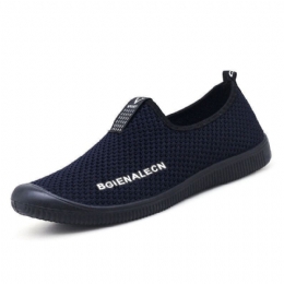 Herre Comfy Blødt Åndbart Mesh Stof Slip On Casual Walking Sneakers