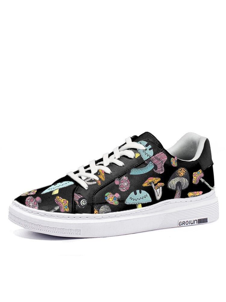 Herre Farverigt Element Svampemønster Print Skate Sneakers