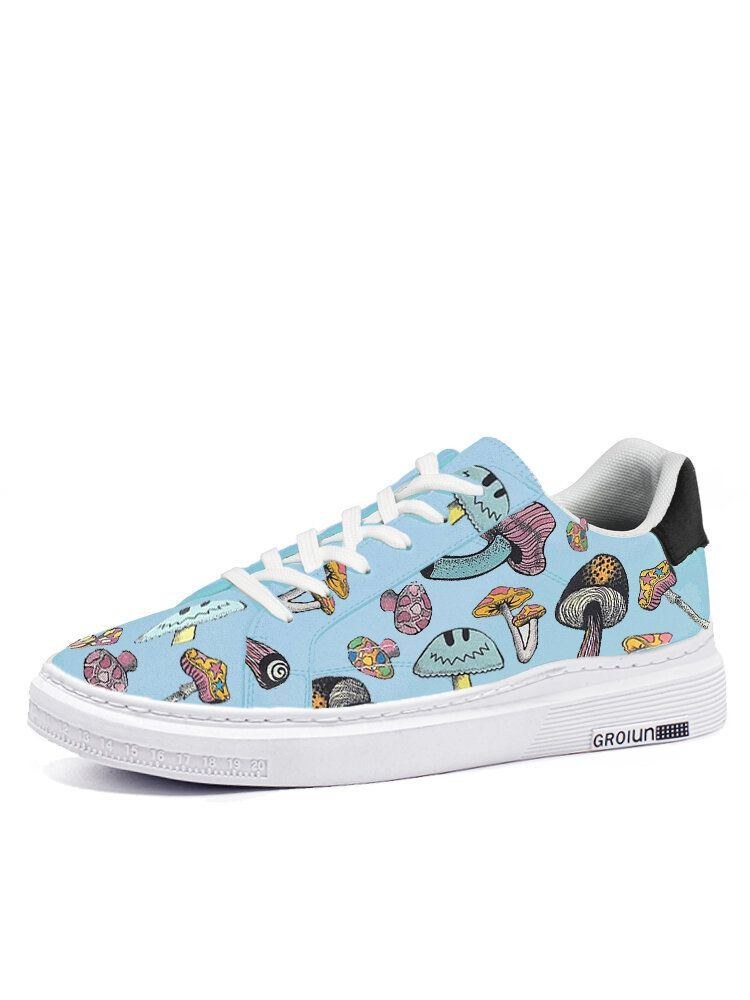 Herre Farverigt Element Svampemønster Print Skate Sneakers