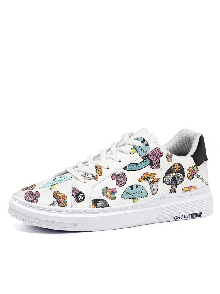 Herre Farverigt Element Svampemønster Print Skate Sneakers