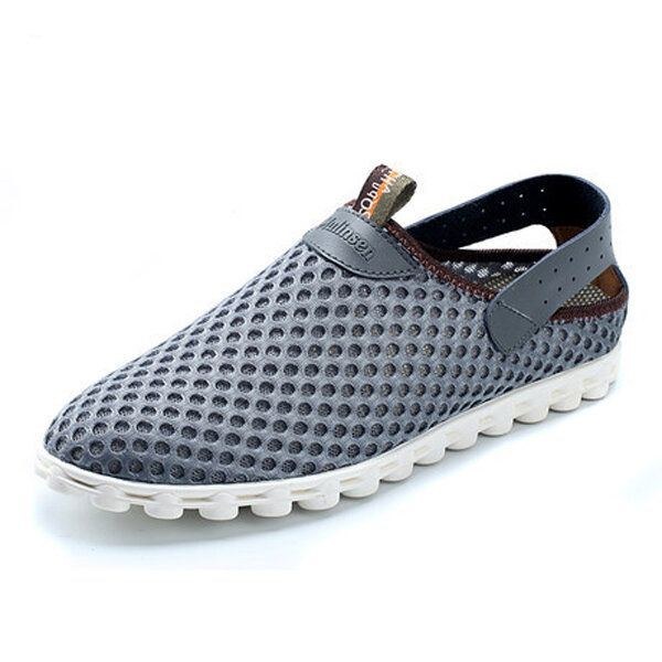 Herre I Stor Størrelse Åndbar Mesh Atletiksko Slip On Outdoor Sports Sneaker Sko