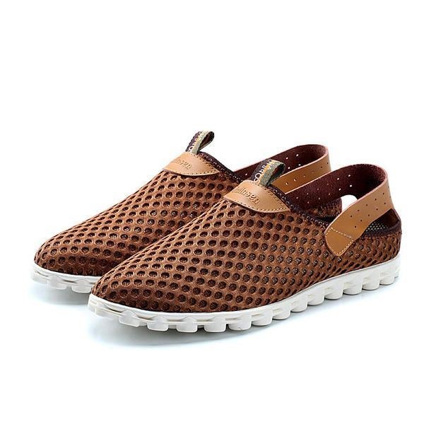 Herre I Stor Størrelse Åndbar Mesh Atletiksko Slip On Outdoor Sports Sneaker Sko