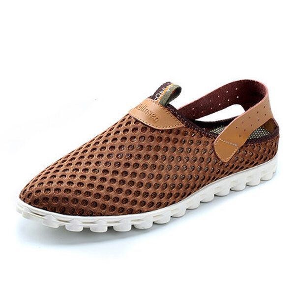 Herre I Stor Størrelse Åndbar Mesh Atletiksko Slip On Outdoor Sports Sneaker Sko