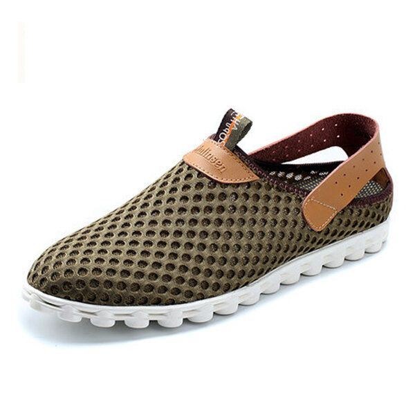 Herre I Stor Størrelse Åndbar Mesh Atletiksko Slip On Outdoor Sports Sneaker Sko