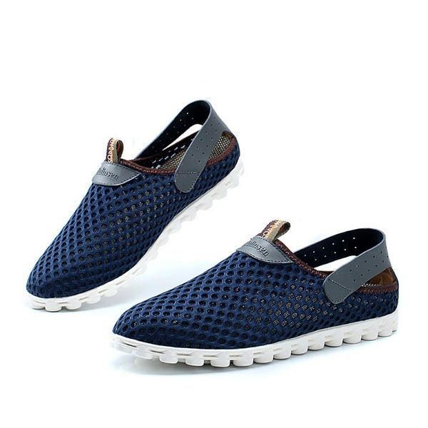 Herre I Stor Størrelse Åndbar Mesh Atletiksko Slip On Outdoor Sports Sneaker Sko