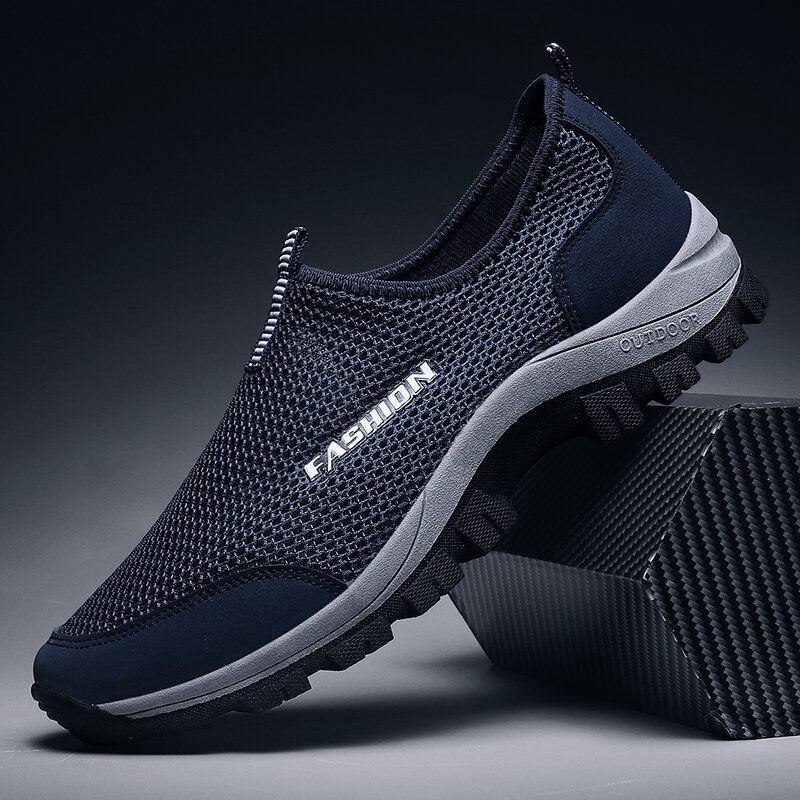 Herre Mesh Åndbar Blød Sål Skridsikker Behagelig Slip On Outdoor Casual Walking Sko