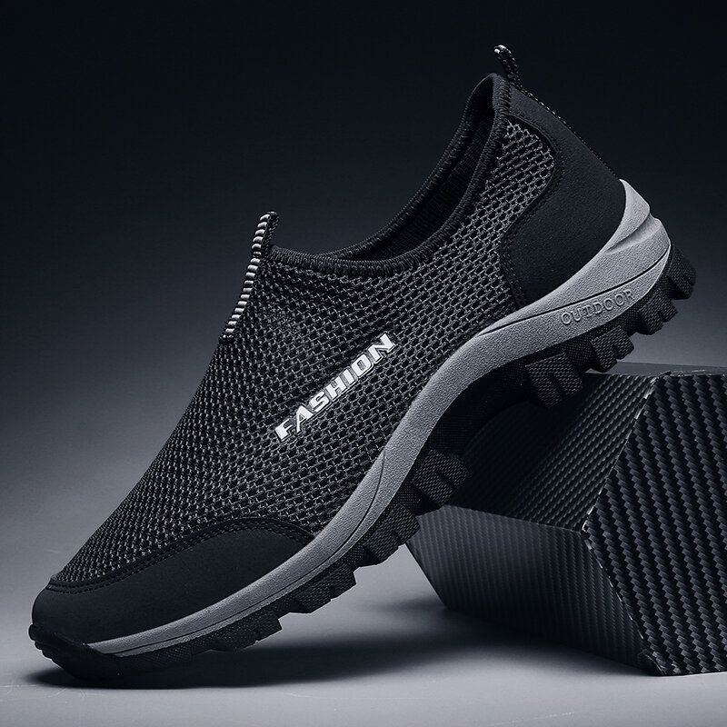 Herre Mesh Åndbar Blød Sål Skridsikker Behagelig Slip On Outdoor Casual Walking Sko