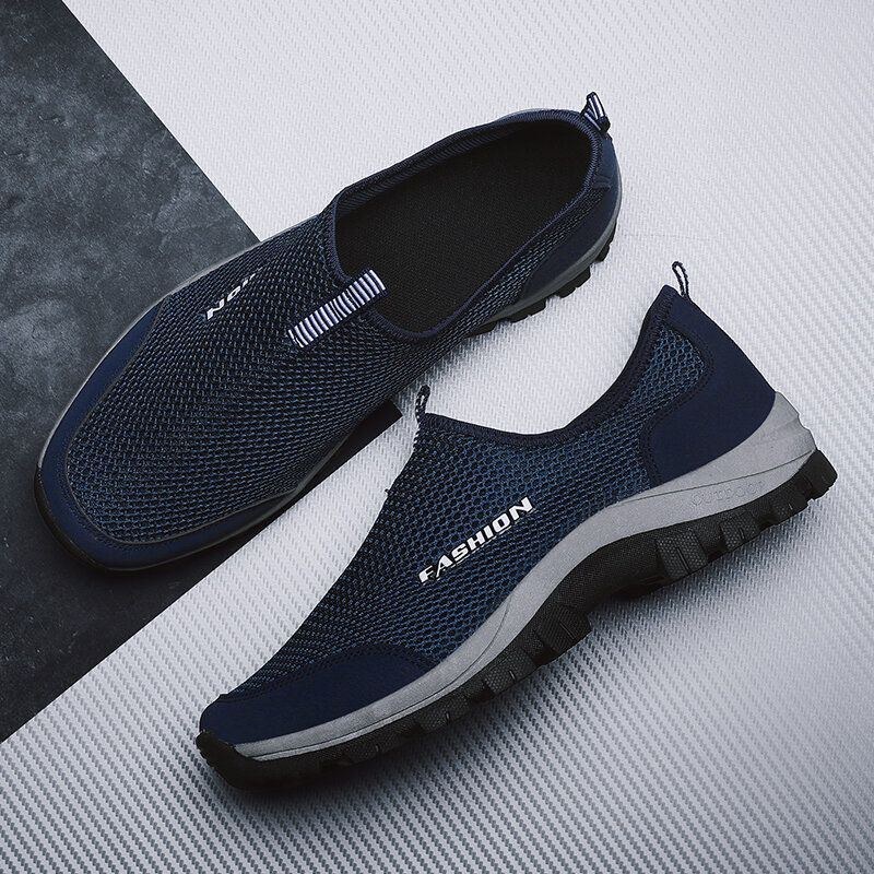 Herre Mesh Åndbar Blød Sål Skridsikker Behagelig Slip On Outdoor Casual Walking Sko