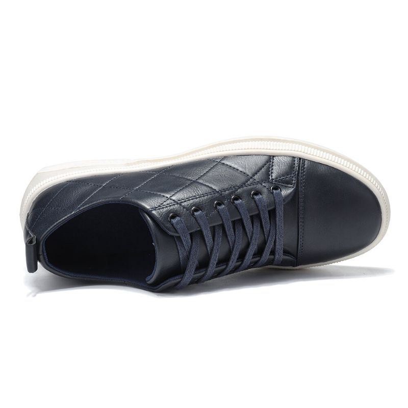 Herre Pure Color Microfiber Læder Skridsikker Blød Sål Casual Sneakers