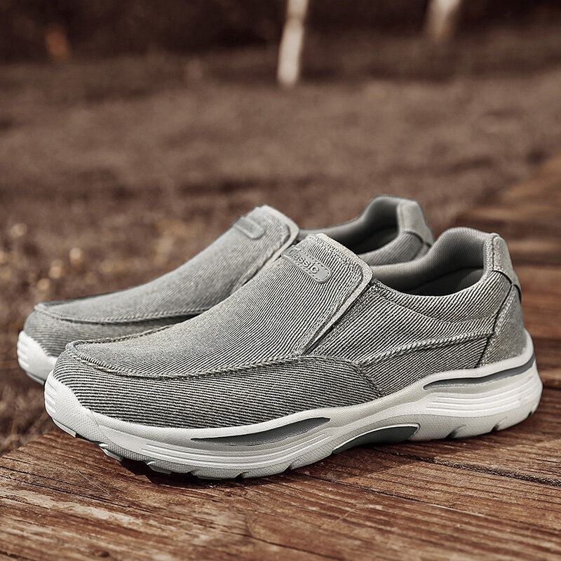 Herre Sport Letvægts Platform Behagelige Slip On Casual Denim Sneakers