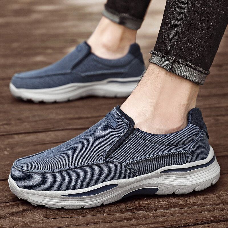 Herre Sport Letvægts Platform Behagelige Slip On Casual Denim Sneakers