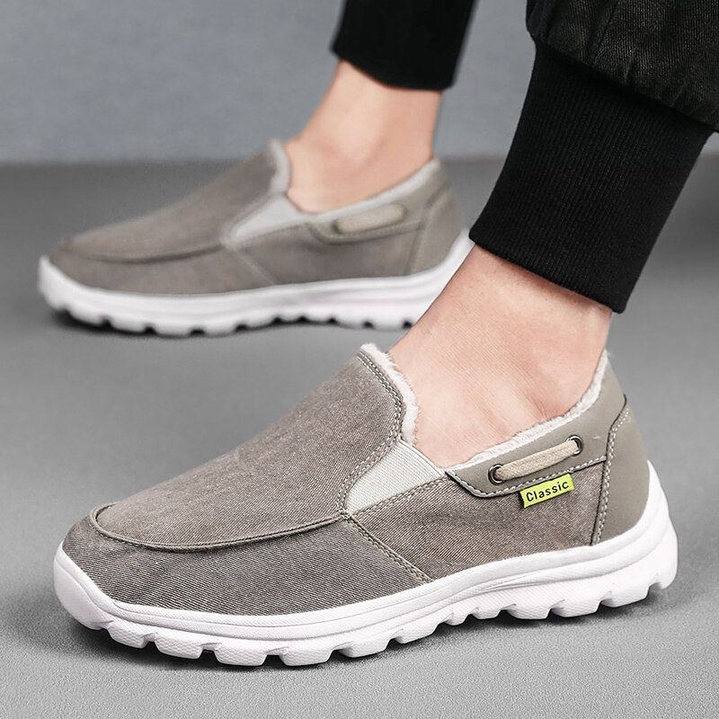 Herre Stingstof Varm Behagelig Elastisk Slip-on Sport Casual Flade Sko