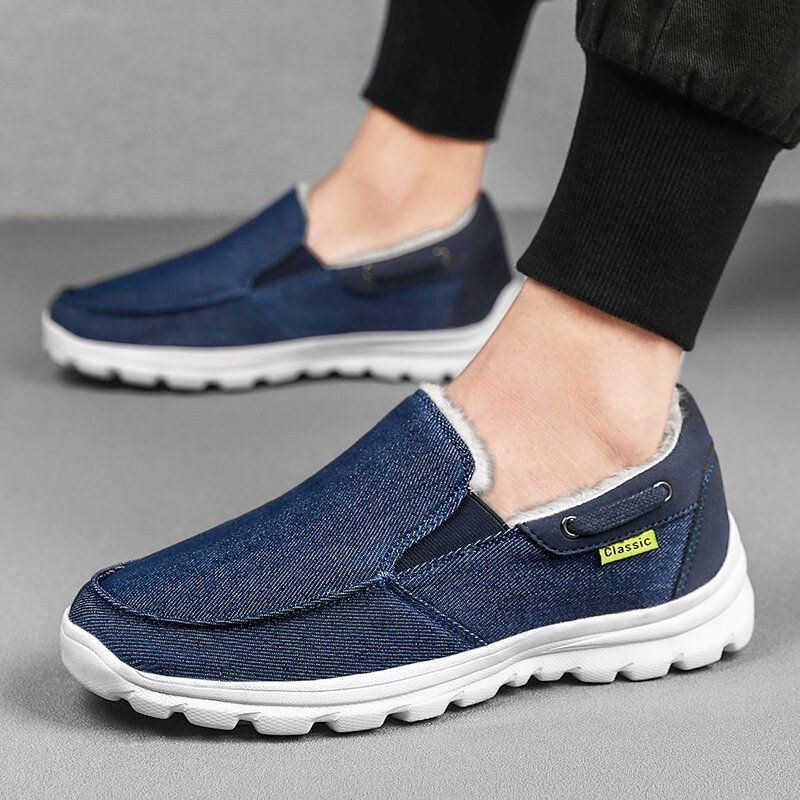 Herre Stingstof Varm Behagelig Elastisk Slip-on Sport Casual Flade Sko