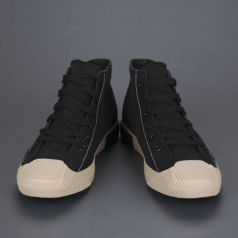 Herre Stitching High Top Åndbar Canvas Sko Casual Court Sneakers