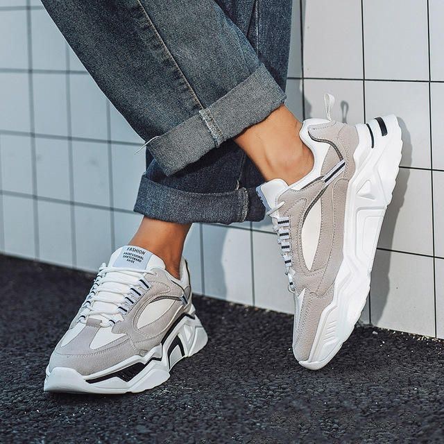 Herre Syntetisk Ruskind Mode Splejsning Skridsikker Street Style Sneakers