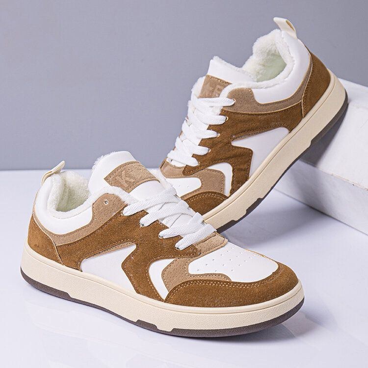 Herre Warm Foring Non-slip Patchwork Åndbare Casual Sneakers