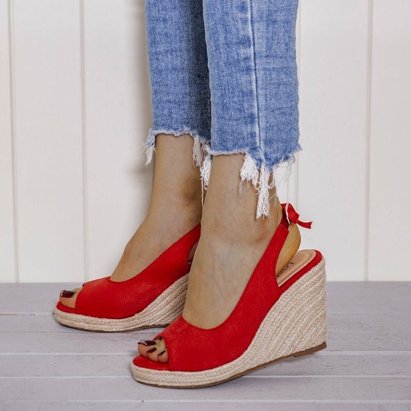 Dame Comfy Åndbar Slingback Casual Wedges Sandaler