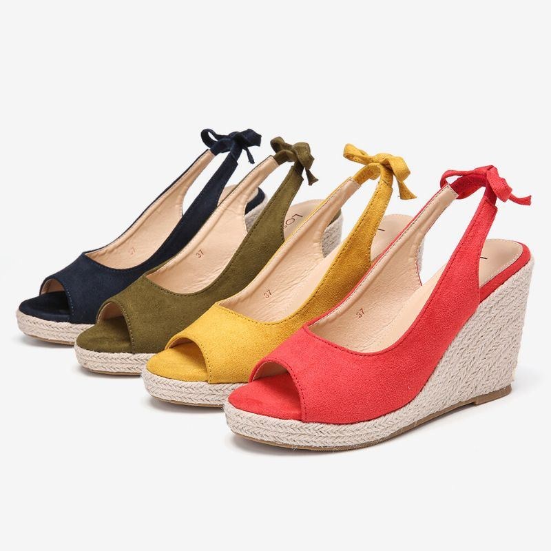 Dame Comfy Åndbar Slingback Casual Wedges Sandaler