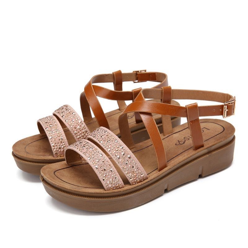 Dame Nitte Comfy Double Band Platform Sandaler