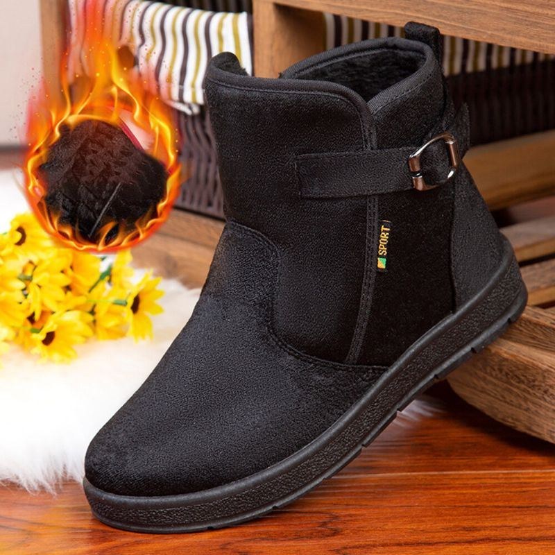 Dame Comfy Varmt Foring Spænde Slip On Snow Boots