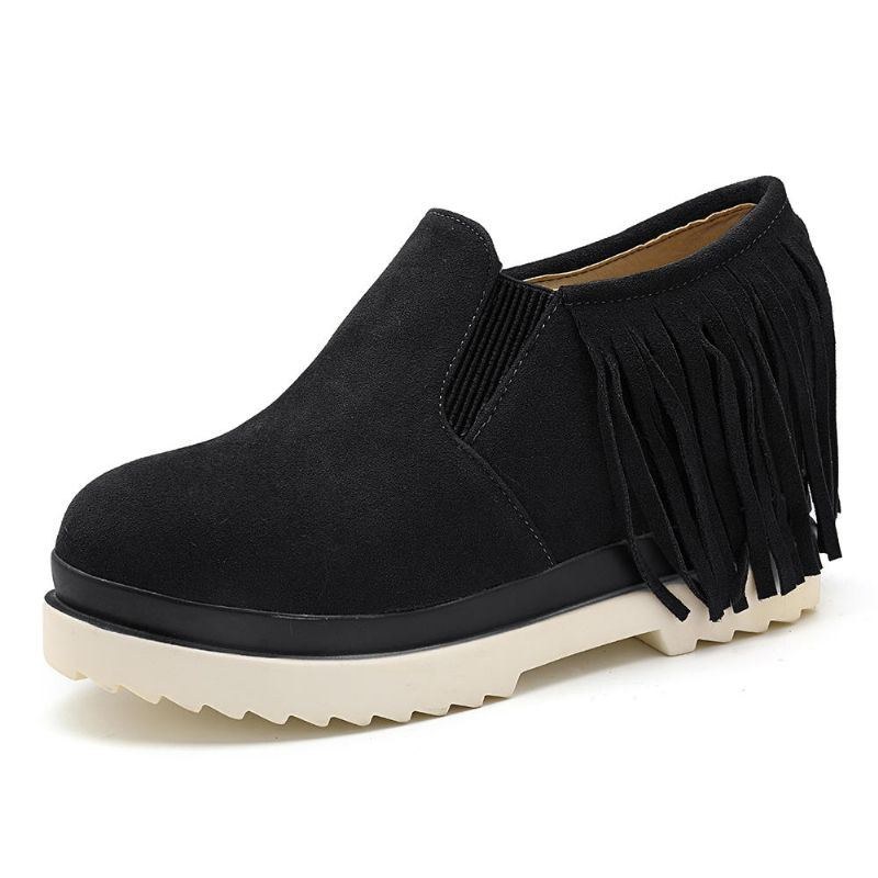 Dame Kvast Slip On Wedges Platform Komfortable Ankelstøvler