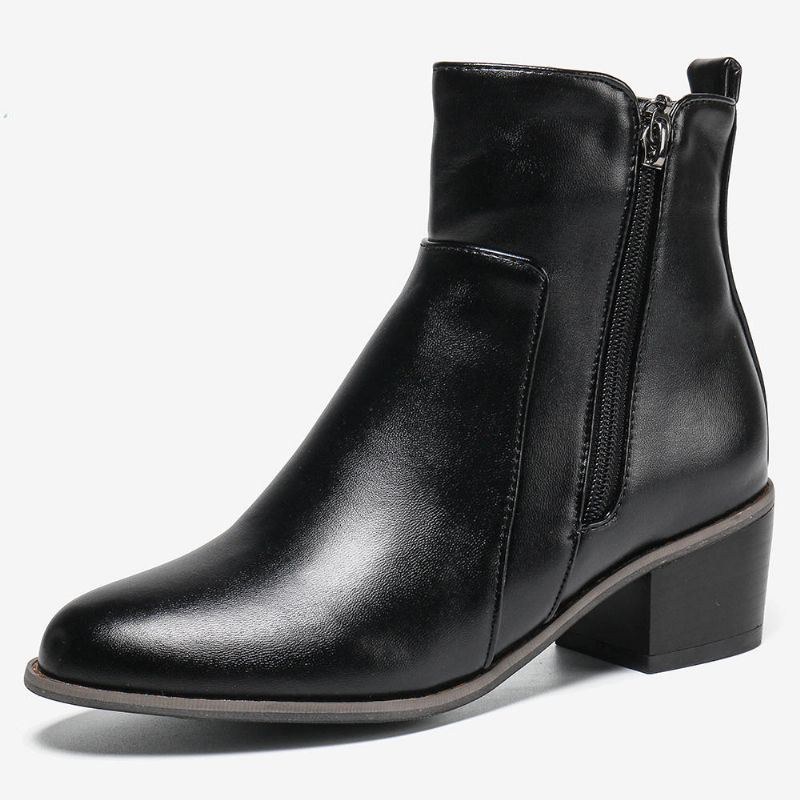 Dame Stor Størrelse Retro Chunky Heel Casual Ankelstøvler