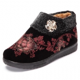 Dame Vinter Bomuld Pels Foring Støvler Casual Outdoor Plys Flats