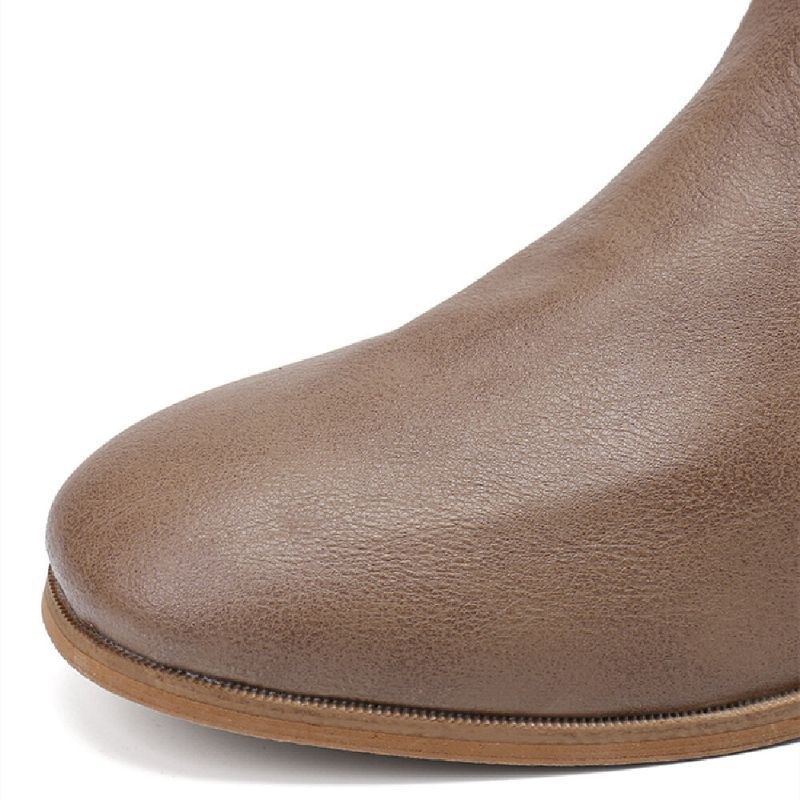 Retro Blomster Firkantet Toe Slip On Mid-calf Block Hæl Cowboystøvler Til Damer