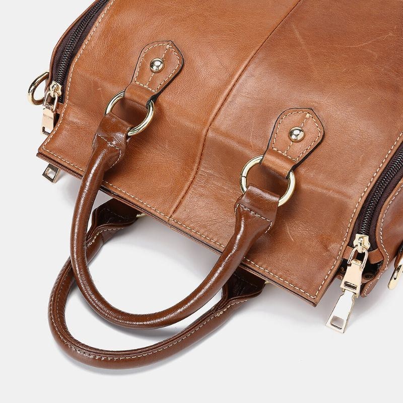 Dame Ægte Læder Multifunktion Crossbody Taske Håndtaske