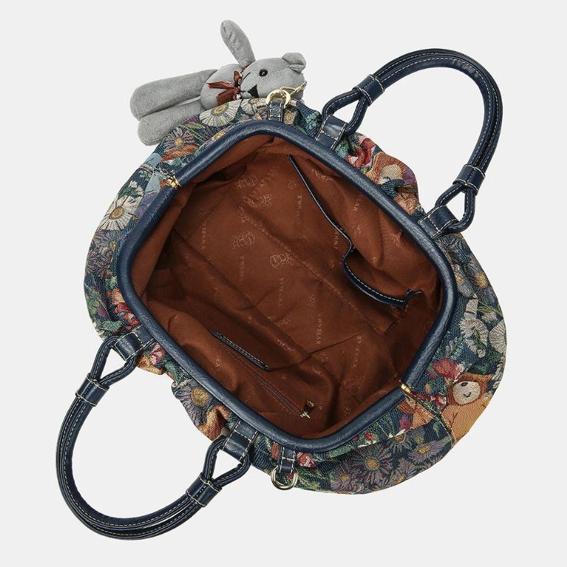 Dame Bear Mønster Casual Håndtaske Crossbody Taske