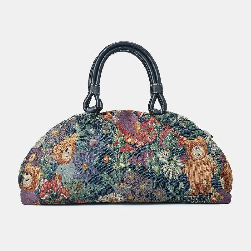 Dame Bear Mønster Casual Håndtaske Crossbody Taske