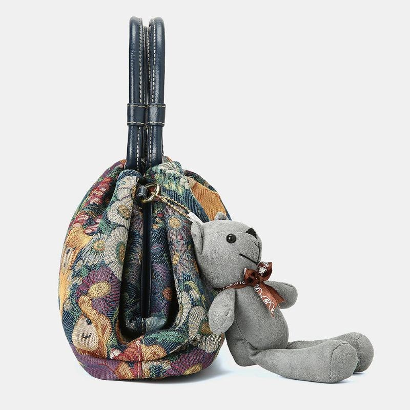 Dame Bear Mønster Casual Håndtaske Crossbody Taske