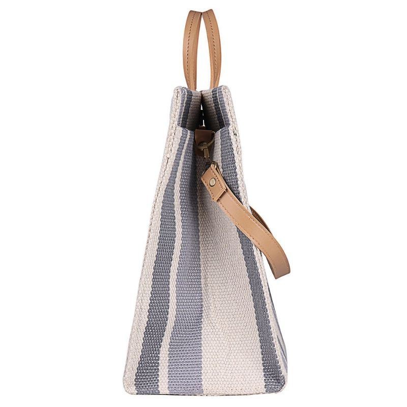 Dame Canvas Stitching Color Tote Håndtaske