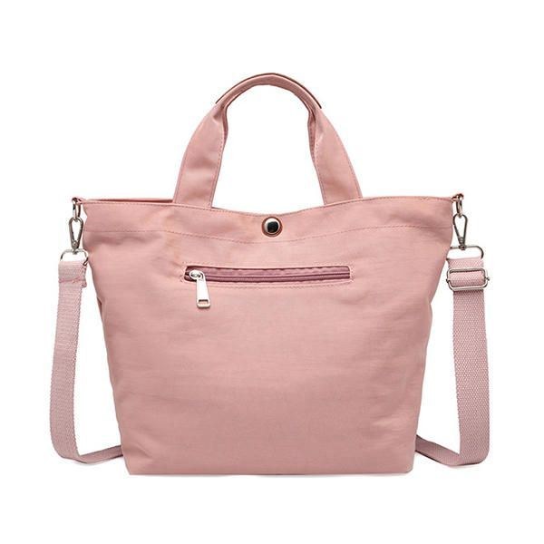 Dame Canvas Tote Bag Solid Håndtaske