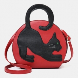 Dame Cute Cat Pattern Expandable Handbag Crossbody Bag Modetaske