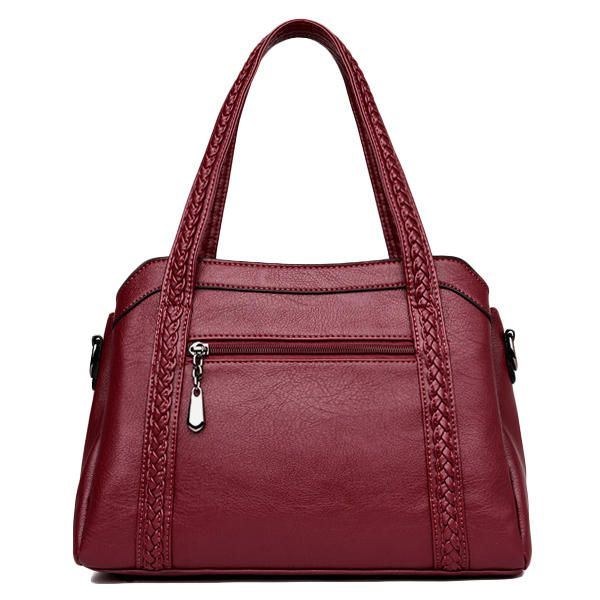 Dame Elegant Soft Pu Håndtaske Skuldertasker Crossbody Tasker