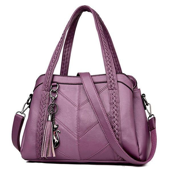 Dame Elegant Soft Pu Håndtaske Skuldertasker Crossbody Tasker