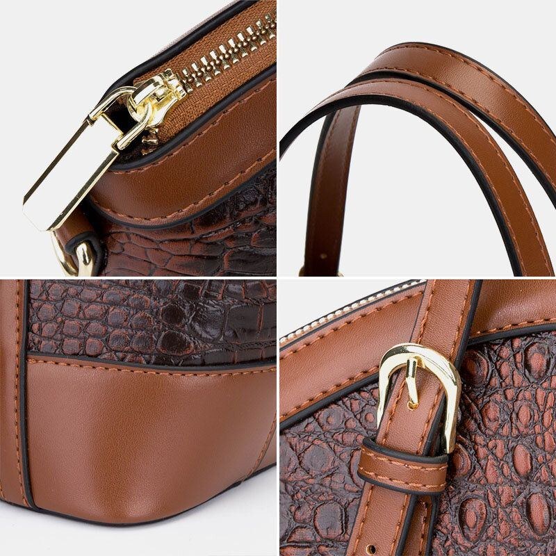 Dame Imiteret Læder Mode Alligator Stor Kapacitet Multi-bære Patchwork Håndtaske Crossbody Taske