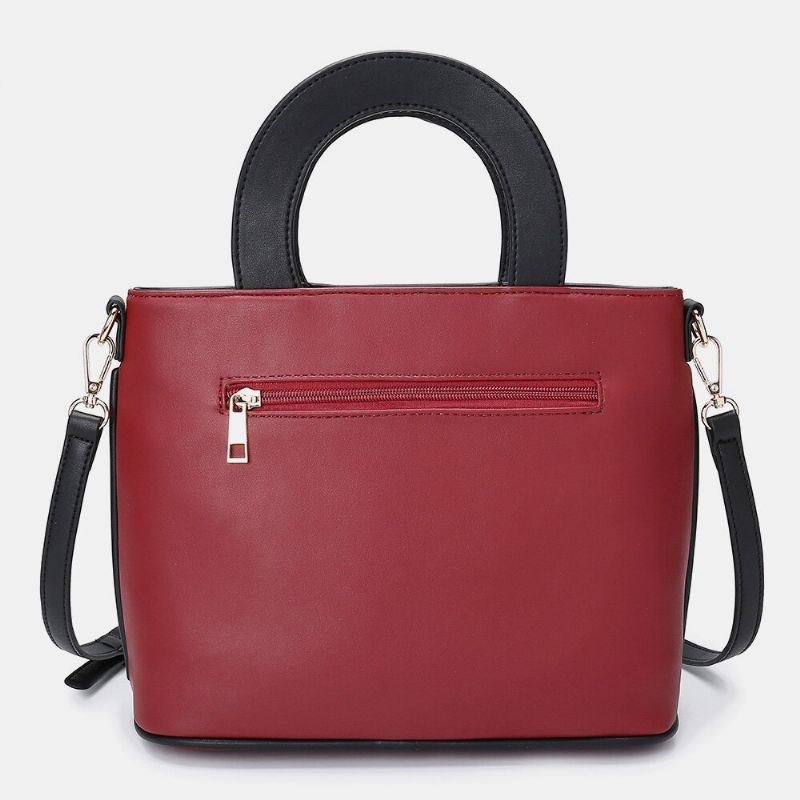 Dame Imiteret Læder Tegneserie Sort Kat Mønster Multi-bære Håndtaske Crossbody Taske Satchel Taske