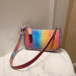 Dame Kontrastfarve Rainbow Creative Casual Tote Skuldertaske Håndtaske