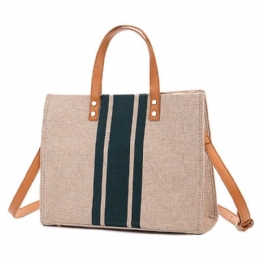 Dame Linen Fritid Håndtaske Med Stor Kapacitet Crossbody-taske