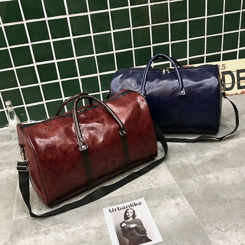 Dame & Mænd Læder Retro Håndtaske Med Stor Kapacitet Business Bagagetaske Skuldertaske Crossbody Taske