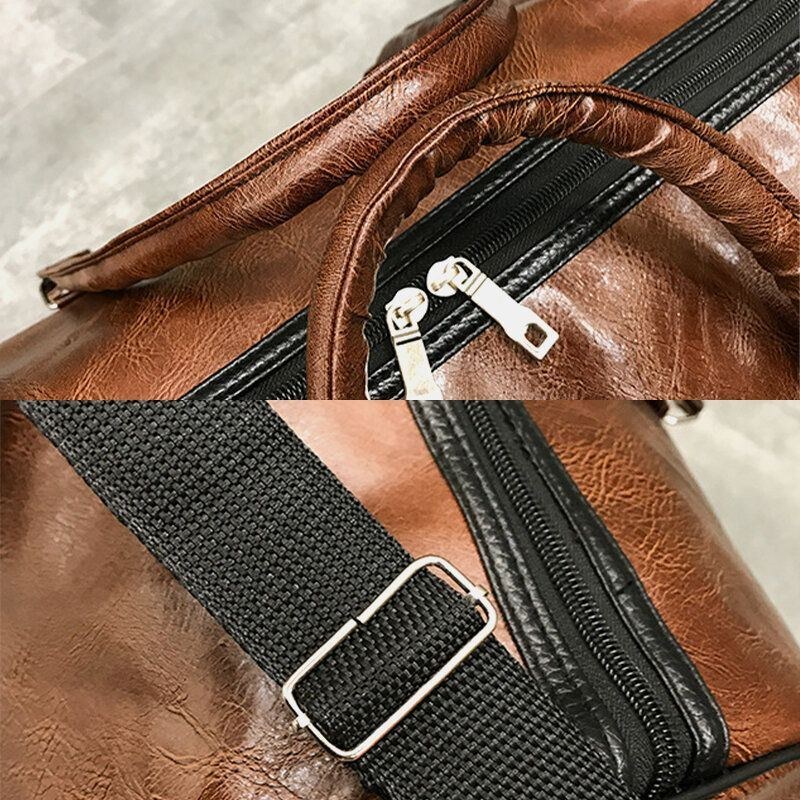 Dame & Mænd Læder Retro Håndtaske Med Stor Kapacitet Business Bagagetaske Skuldertaske Crossbody Taske