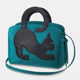 Dame Mode Skønhed Kunstlæder Håndtaske Med Stor Kapacitet Crossbody Taske Skuldertaske Cat Bag