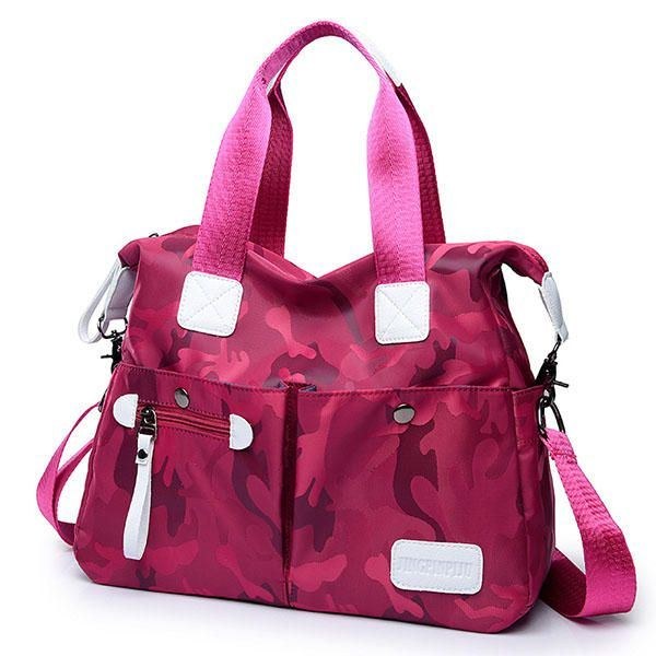 Dame Nylon Camouflage Tote Håndtasker Forlommer Skuldertasker Crossbody Tasker