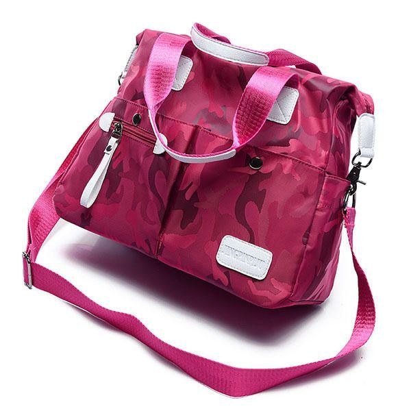 Dame Nylon Camouflage Tote Håndtasker Forlommer Skuldertasker Crossbody Tasker