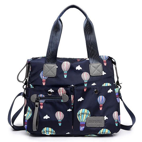 Dame Nylon Multi Pocket Vandtæt Letvægts Håndtaske Skulder Crossbody Taske