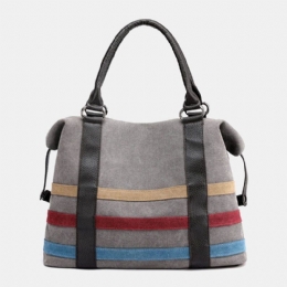 Dame Patchwork Canvas Håndtaske Crossbody Taske