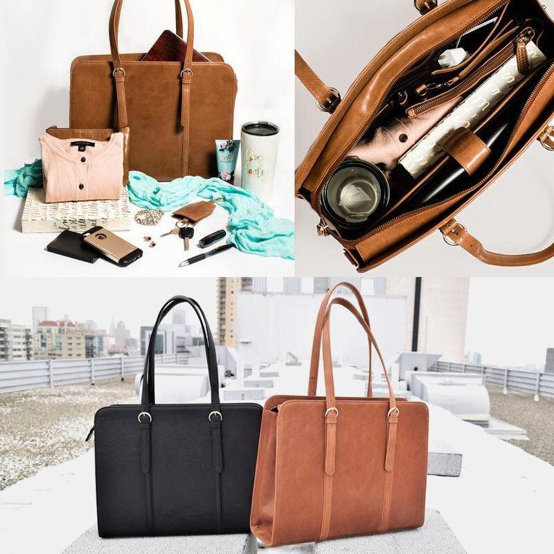 Dame Pu-læder Med Stor Kapacitet Multi-lomme Casual Business Cabriolet Tote Håndtaske Crossbody Taske